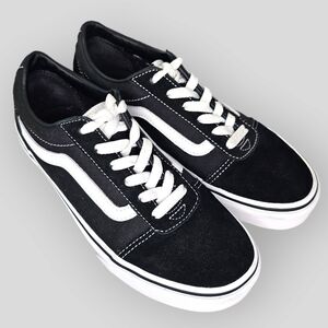 Vans Off the Wall Ward Skater Sneakers Black and White Big Kids Sz 5